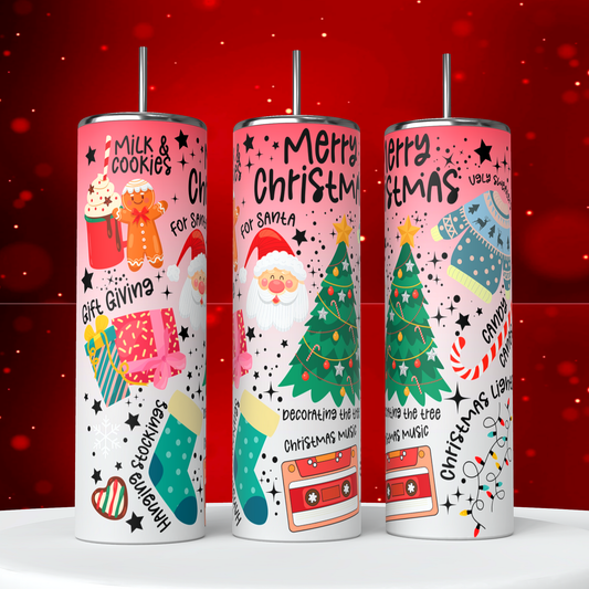 20 oz hot or cad tumbler Christmas theme