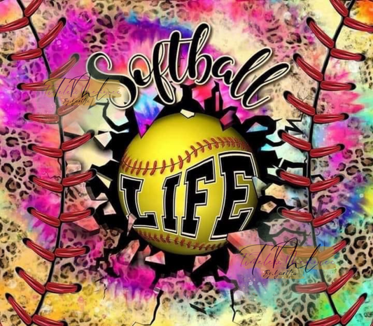 Sublimation 20 oz wrap Softball Life